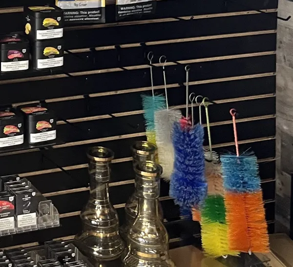 Replacement glass hookah bases and colorful cleaning brushes